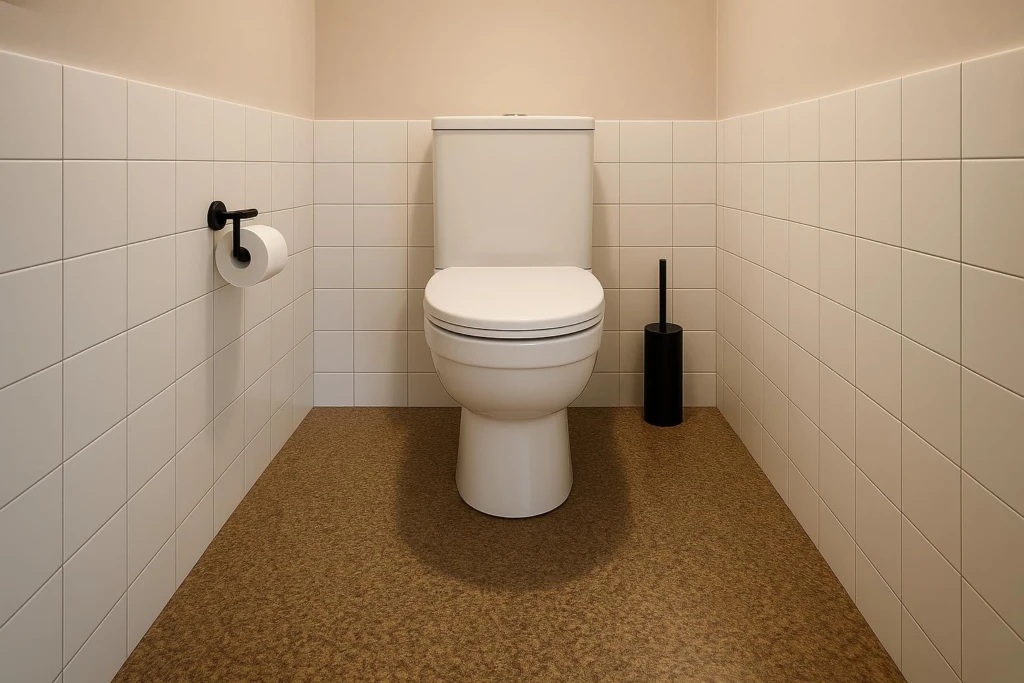 Sol sanitaire en résine antidérapante et hygiénique pour douches, WC et vestiaires