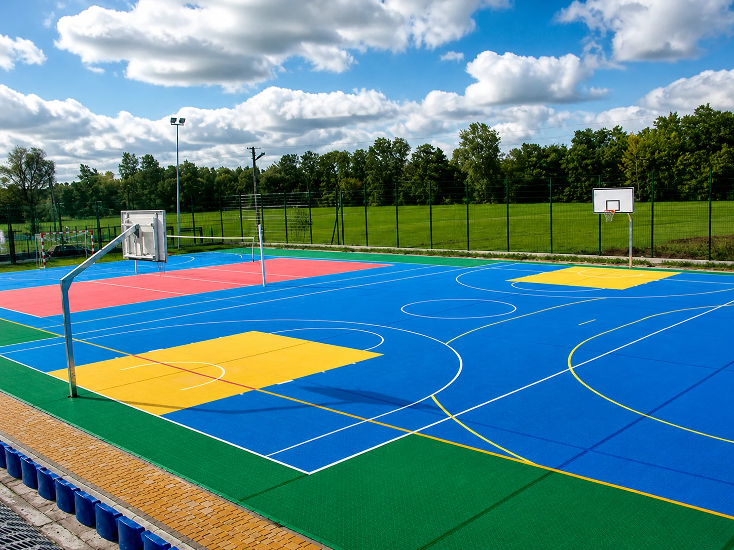 Terrain multisport extérieur en résine — sol sportif Living Stone